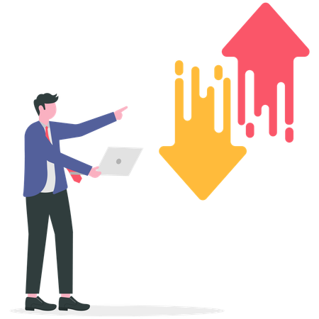 Businessman exchanging stock  Illustration