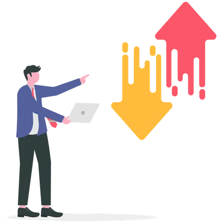 Businessman exchanging stock  Illustration