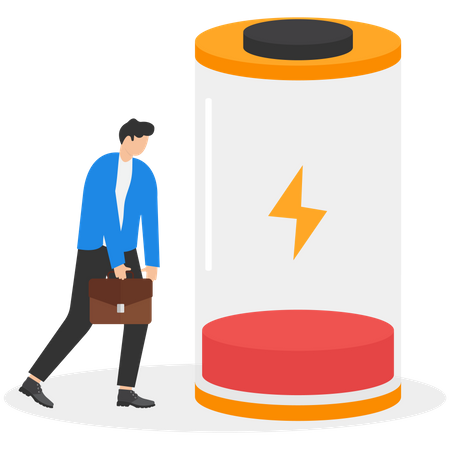 Businessman Exhausted from hard work  イラスト