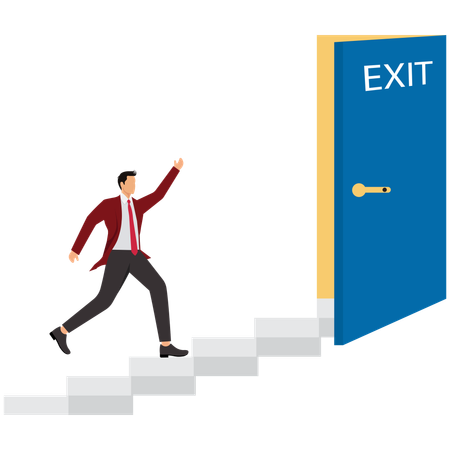 Businessman exiting business  Illustration