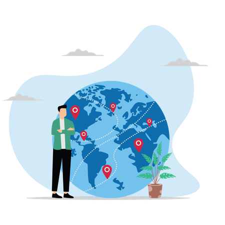 Businessman Expand new branches  Illustration