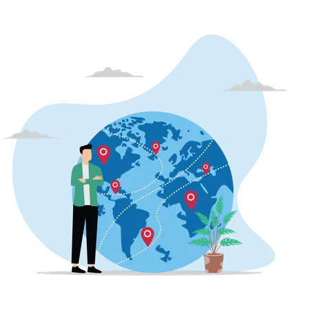 Businessman Expand new branches  Illustration