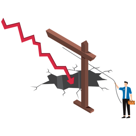 Businessman experiencing stock market crash  Illustration