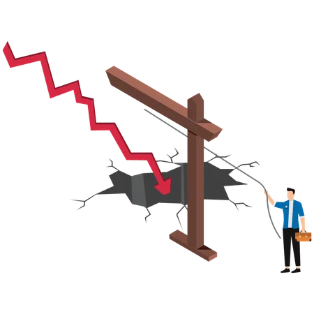 Businessman experiencing stock market crash  Illustration