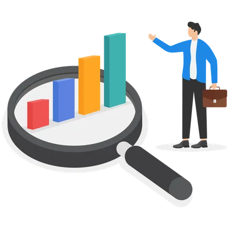 Businessman explaining business profit trends  Illustration