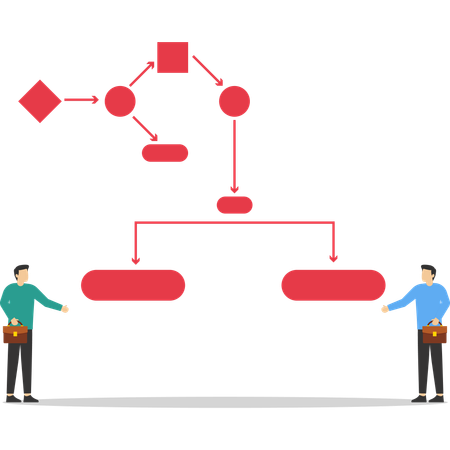 Businessman explaining business workflows  Illustration