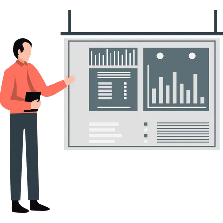 Businessman explaining report analytics  Illustration