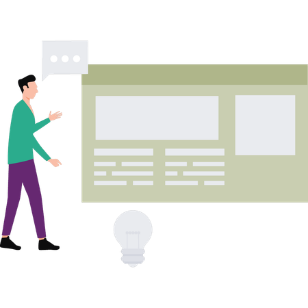 Businessman explains data on market  Illustration