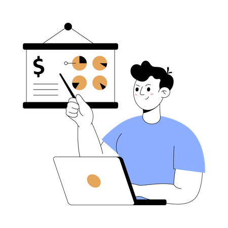 Businessman explains Effective Sales Pitch  Illustration