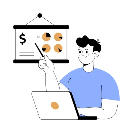 Businessman explains Effective Sales Pitch  Illustration