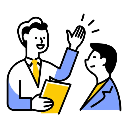 Businessman explains employee company's rules  Illustration