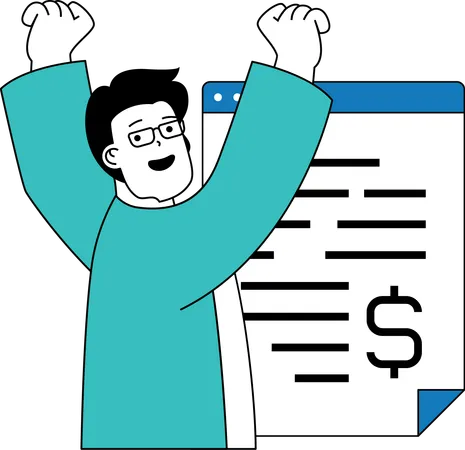 Businessman explains financial report  Illustration