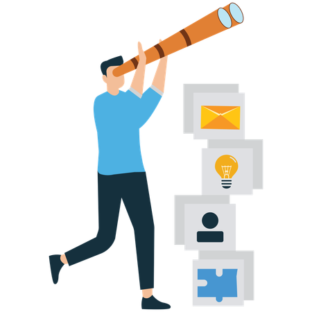 Businessman Exploring New Opportunities  Illustration