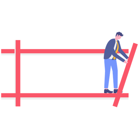 Businessman extending business boundary  Illustration