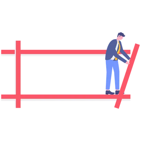 Businessman extending business boundary  Illustration