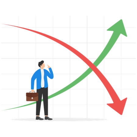 Businessman faces confusion in choosing right path  Illustration