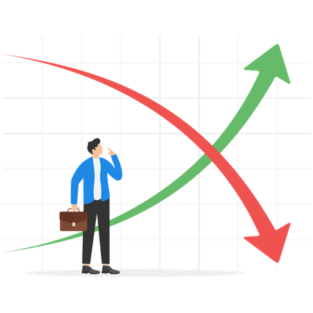 Businessman faces confusion in choosing right path  Illustration