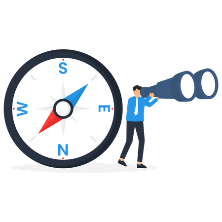 Businessman faces confusion in choosing right path  Illustration