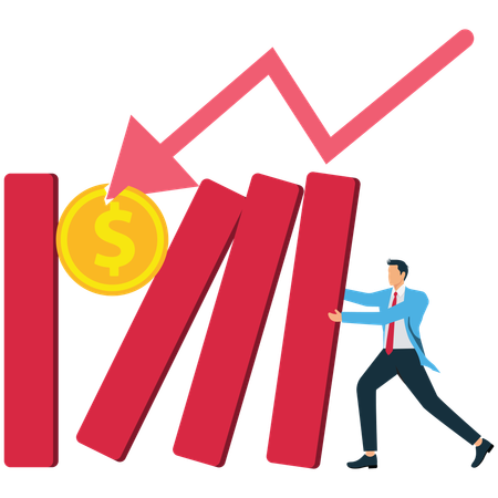 Businessman faces crisis management  Illustration