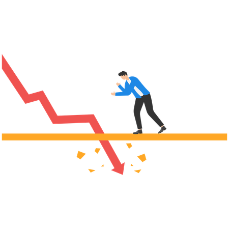 Businessman faces financial loss  Illustration