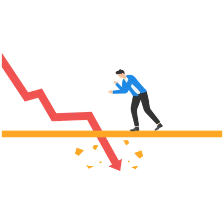 Businessman faces financial loss  Illustration