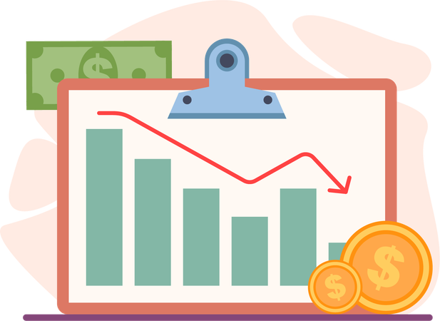 Businessman faces financial loss  Illustration