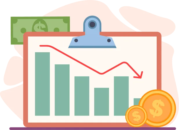 Businessman faces financial loss  Illustration