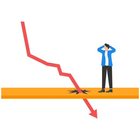 Businessman faces financial loss  Illustration