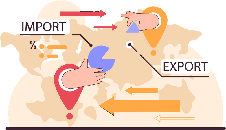 Businessman faces import export loss  Illustration