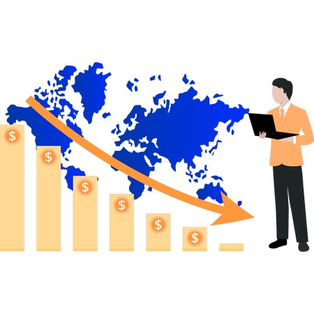 Businessman faces money shortage  Illustration