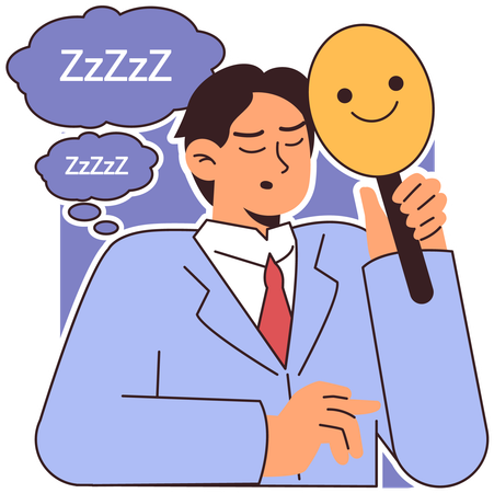 Businessman faces sleepless nights  Illustration