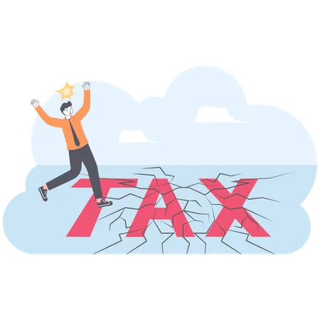 Businessman Tax Crisis Illustration Vector Cartoon Illustration