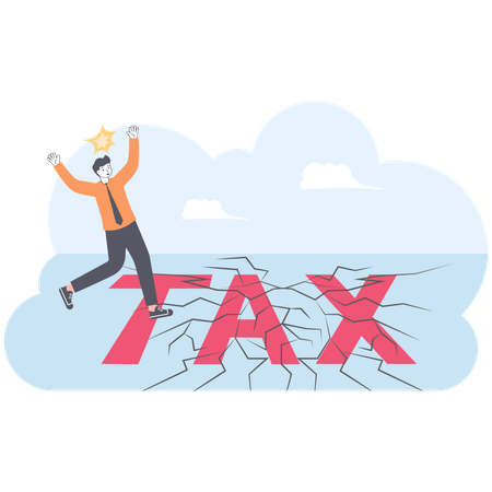 Businessman faces tax burden  Illustration