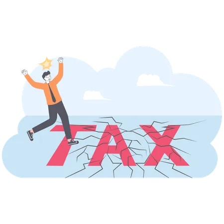 Businessman faces tax burden  Illustration