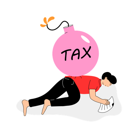 Businessman faces Tax Burden  Illustration