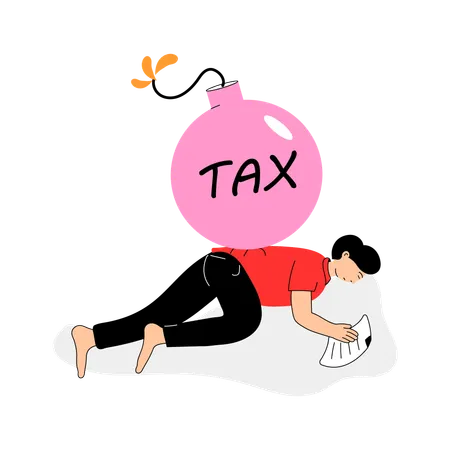 Businessman faces Tax Burden  Illustration