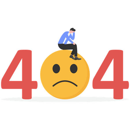 Businessman facing 404 error  Illustration