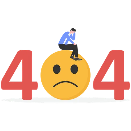 Businessman facing 404 error  Illustration