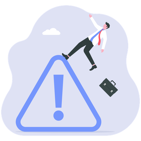 Businessman facing alert  Illustration