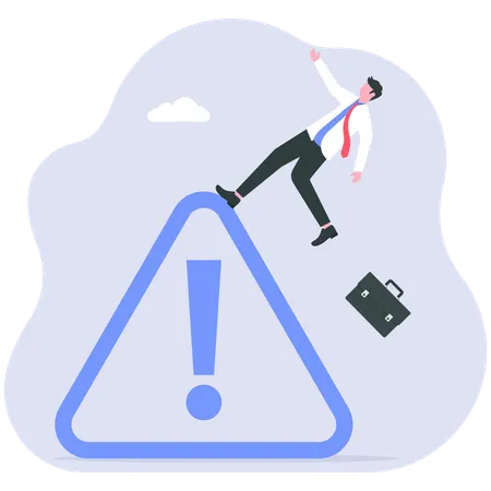 Businessman facing alert  Illustration