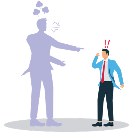 Businessman facing Anger or stress psychology  Illustration