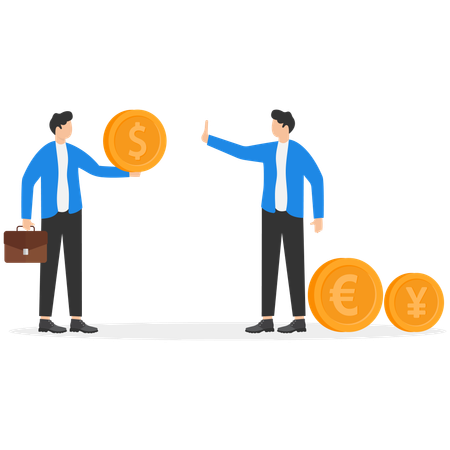 Businessman facing bankruptcy problem  Illustration