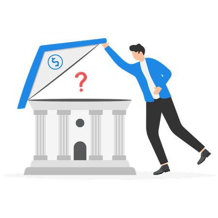 Businessman facing bankruptcy problem  Illustration