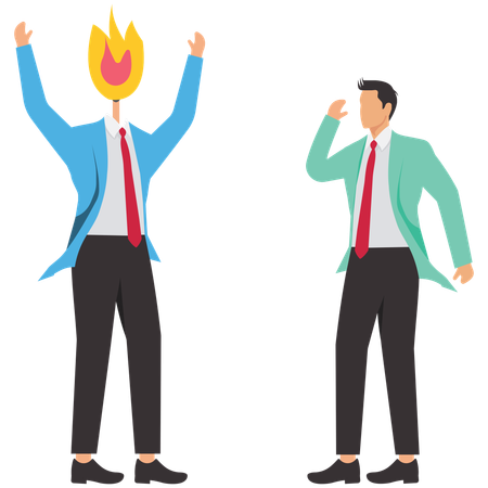 Businessman facing business anxiety  Illustration