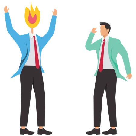 Businessman facing business anxiety  Illustration