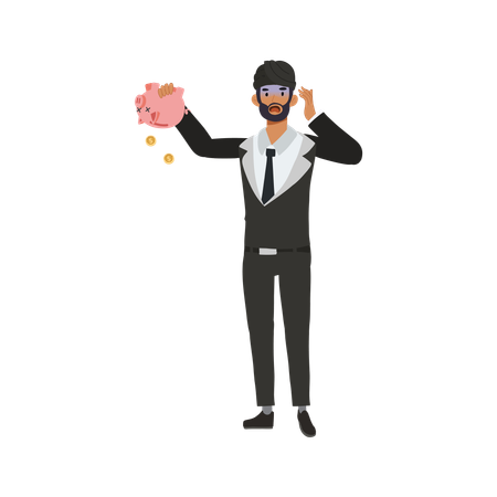 Businessman facing business bankruptcy  Illustration