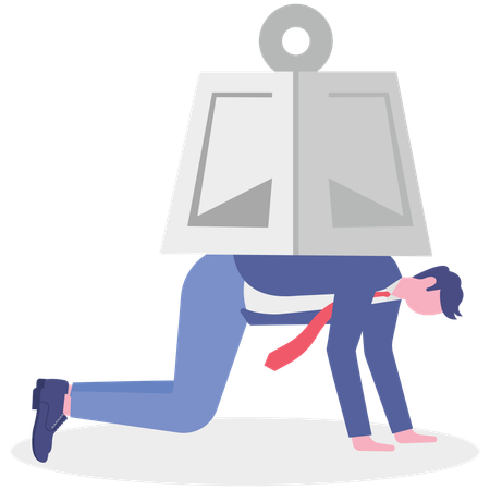 Businessman facing business burden  Illustration