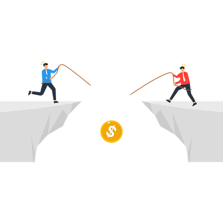 Businessman facing business challenge  Illustration