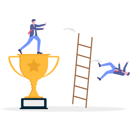 Businessman facing business competition  Illustration