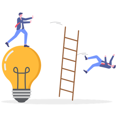 Businessman facing business competition  Illustration